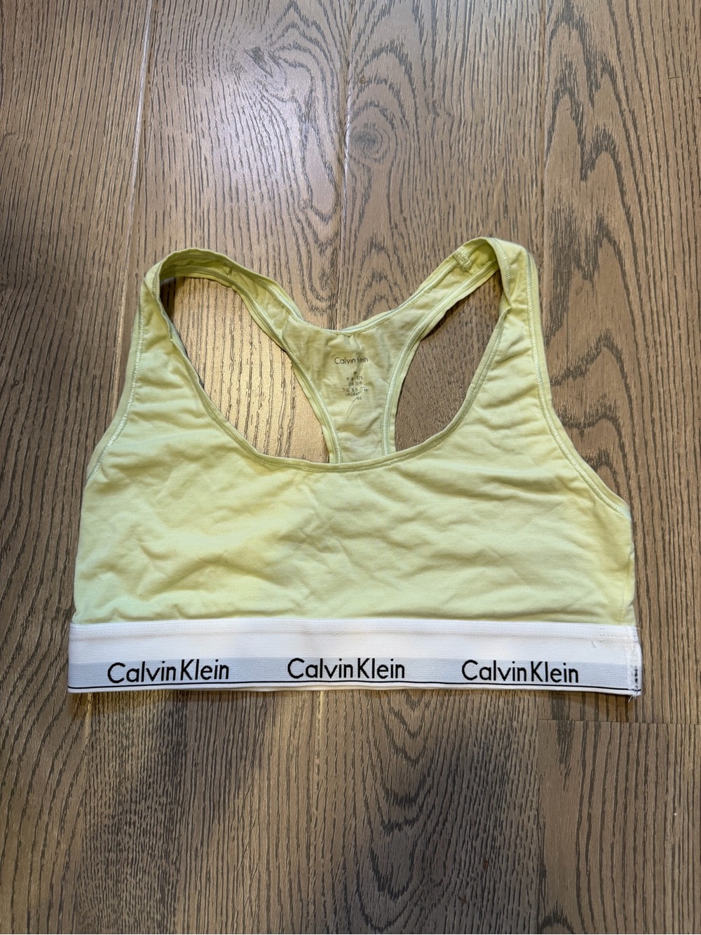 Calvin Klein Pale Green Cotton Racerback Bralette